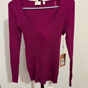 ❤️ Cyrus Women's Ribbed Knit Top - Pink